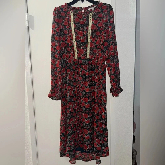 HAYDEN FLORAL PRARIE MAXI DRESS SIZE LARGE - Picture 5 of 9